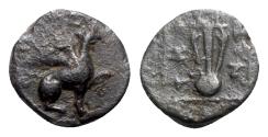 Ancient Coins - Ionia, Teos, c. 210-190 BC. Æ - Griffin / Lyre