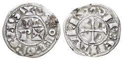 World Coins - France, Béarn (Lordship). Anonymous (1080-1250) AR Obol. Morlaàs mint.