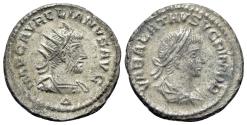 Ancient Coins - AURELIAN with VABALATHUS (AD 271-272) BI Antoninianus. Antioch mint. EXTREMELY FINE, SILVERED