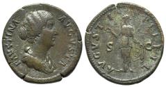 Ancient Coins - Faustina Junior (Augusta, 147-175). Æ Sestertius. Rome, c. 154-7. R/ SPES