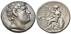 Ancient Coins - Kings of Pergamon. Attalos I or Eumenes II. AR Tetradrachm. Laureate head of Philetairos r. R/ Athena seated