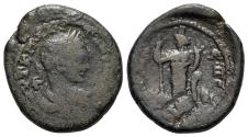 Ancient Coins - Elagabalus (218-222). Judaea, Gaza. Æ - R/ Tyche