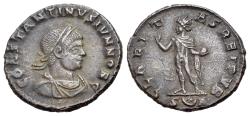 Ancient Coins - Constantine II (AD 337-340). Æ Follis. Arles mint. A.D. 318. R/ SOL RARE