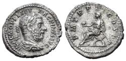 Ancient Coins - Macrinus (AD 217-218). AR Denarius. Rome, 217-8. R/ Macrinus seated