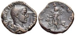 Ancient Coins - Herennius Etruscus (Caesar, AD 249-251). Æ Sestertius. Rome, 250-1. R/ HERMES