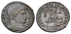 Ancient Coins - Constantine I (AD 307/310-337). AE Follis. Treveri, 323-324. R/ SARMATIA DEVICTA / PTR (crescent) Victory