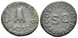 Ancient Coins - Claudius (AD 41-54). Æ Quadrans. Rome, AD 41. Three-legged modius. R/ Legend around large S • C