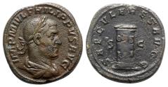 Ancient Coins - Philip I (244-249). Æ Sestertius - R/ Cippus
