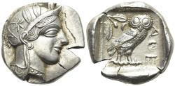 Ancient Coins - Attica, Athens (c. 454-404 BC). AR Tetradrachm EXTREMELY FINE