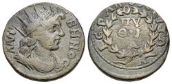 Ancient Coins - Phrygia. Hierapolis. Pseudo-autonomous. Time of Elagabalus (AD 218-222)  Æ 22mm.  R/IEPAΠOΛEITΩN NEΩΚOPΩΝ. ΠΥΘΙΑ in two lines
