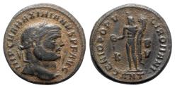 Ancient Coins - Maximianus (286-305). Æ Follis - Antioch - R/ Genius