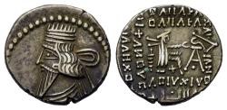 Ancient Coins - Kings of Parthia. Vologases III (105-147). AR Drachm. Ekbatana mint.