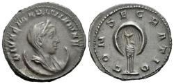Ancient Coins - Diva Mariniana (died before AD 253). AR Antoninianus. Consecration issue. R/ PEACOCK