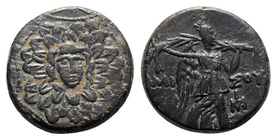 Ancient Coins - Pontos, Amisos, time of Mithradates VI, c. 85-65 BC. Æ - Aegis / Nike