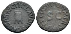 Ancient Coins - Claudius (41-54). Æ Quadrans. Rome, AD 41. Modius. R/ Large S • C