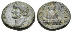 Ancient Coins - Antoninus Pius (AD 138-161). Commagene, Zeugma. Æ 22,4mm. R/ Tetrastyle temple