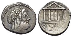 Ancient Coins - ROME REPUBLIC M. Volteius M.f., Rome, 78 BC. AR Denarius.  R/ Temple of Jupiter Capitolinus