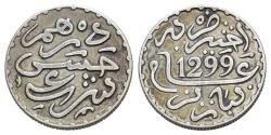 Ancient Coins - Morocco, Moulay al-Hasan I (AH 1290-1311/AD 1873-1894), AR 1 Dirham, AH 1299 (AD 1882), Paris mint.