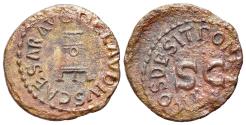 Ancient Coins - Claudius (AD 41-54). Æ Quadrans. Rome, AD 41. Modius. R/ Legend around large S • C