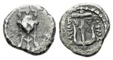 Ancient Coins - The Seleucid Kings. Seleukos I Nikator (312-281 BC). AR Obol  TRIPOD / ANCHOR