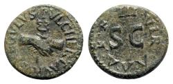 Ancient Coins - Augustus (27 BC-AD 14). Æ Quadrans - Rome. Pulcher, Taurus, and Regulus, moneyers