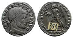 Ancient Coins - Maxentius (307-312). Æ Follis - Ostia - R/ Victory