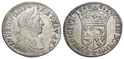 World Coins - FRANCE. Louis XIV (1643-1715). 1/12 Écu 1660-Z. Grenoble.