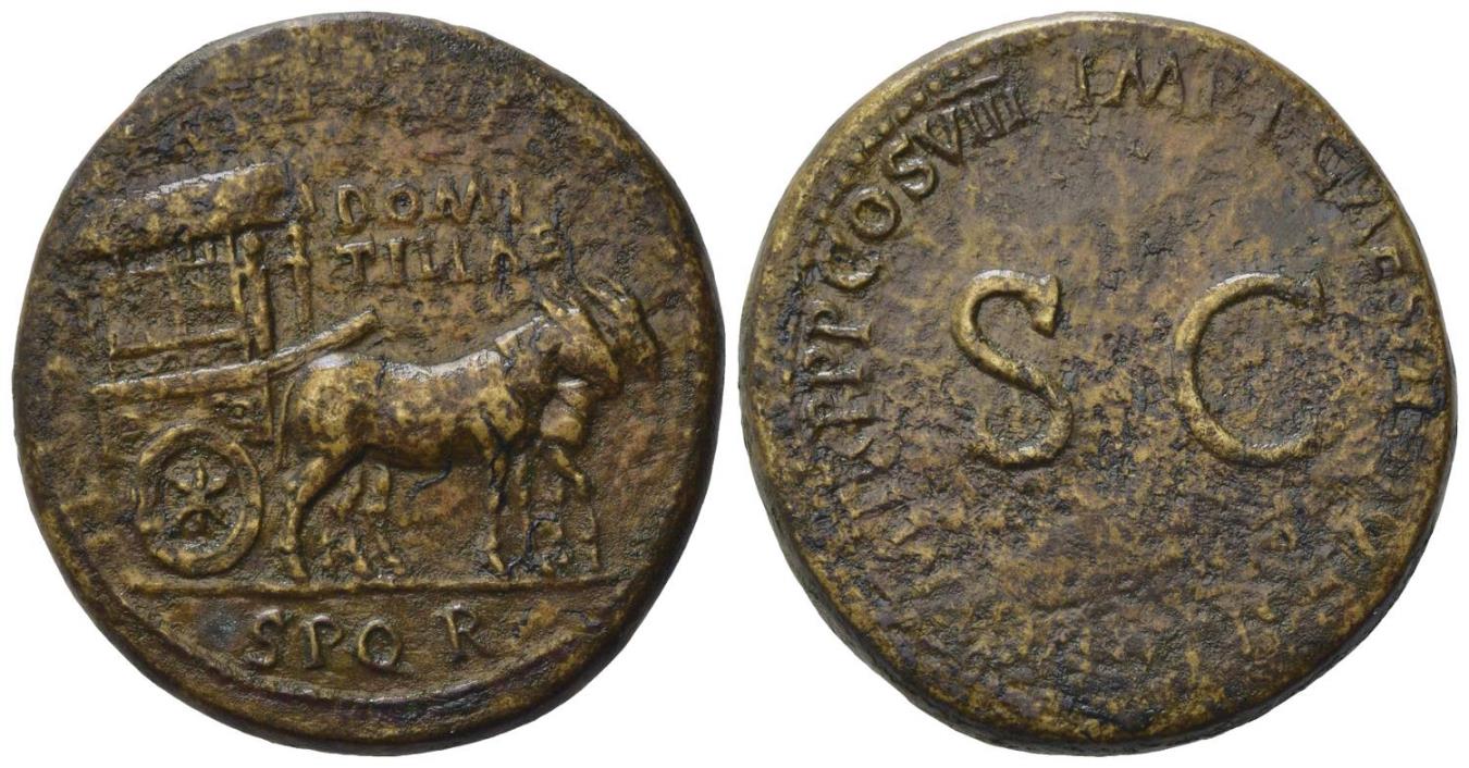 Diva Domitilla Senior (died before AD 69). Æ Sestertius. Rome, AD 80-1 ...