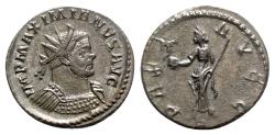 Ancient Coins - Maximianus (286-305). Radiate / Antoninianus - Lugdunum - R/ Pax
