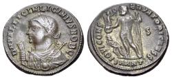 Ancient Coins - Licinius II (Caesar, 317-324). Æ Follis 20mm. Antioch, 317-320. R/ Jupiter standing