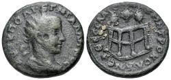 Ancient Coins - Gallienus (253-268). Macedon, Thessalonica. Æ 27mm. R/ Three prize crowns on a table