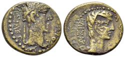 Ancient Coins - Kings of Thrace, Rhoemetalkes I and Augustus (11 BC-12 AD). Æ 19mm Countermarked