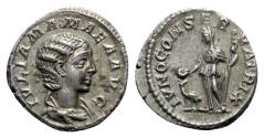 Ancient Coins - Julia Mamaea (Augusta, 222-235). AR Denarius - R/ Juno