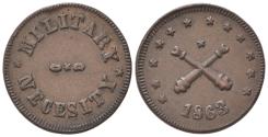 World Coins - United States, Patriotic Civil War Token 1863. MILITARY NECESSITY