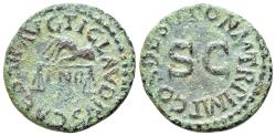Ancient Coins - Claudius (AD 41-54). Æ Quadrans. Rome, AD 41. Hand l., holding scales; PNR below.