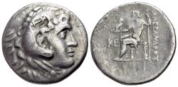 Ancient Coins - Pamphylia, Perge, c. 221/0-189/8 BC. AR Tetradrachm. In the name and types of Alexander III of Macedon. Dated CY 25 (c. 197/6 BC).