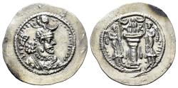 Ancient Coins - Sasanian Kings, Yazdgird (Yazdgard) I (399-420). AR Drachm EXTREMELY FINE