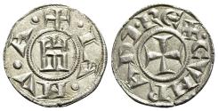 Ancient Coins - Crusader ITALY. Genova (Genoa), Republic, c. 1139-1339. AR Denaro Castle / Cross