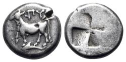 Ancient Coins - Thrace, Byzantion, c. 387/6-340 BC. AR Drachm