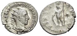 Ancient Coins - Volusian (AD 251-253). AR Antoninianus. Rome mint, 5th officina. 3rd emission, AD 252. R/ VIRTUS