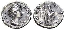 Ancient Coins - Diva Faustina Senior (died 140/1). AR Denarius. Rome, c. 146-161.  R/ CERES