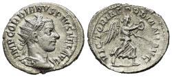 Ancient Coins - Gordian III (AD 238-244). AR Antoninianus. R/ VICTORIA GORDIANI AVG, Victory  RARE