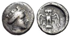 Ancient Coins - PONTOS, Amisos (Circa 300-125 BC). AR Triobol – Hemidrachm. Askleous, magistrate. R/ OWL