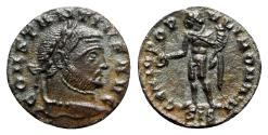 Ancient Coins - Constantius I (305-306). Æ Quarter Follis - Siscia - R/ Genius