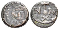 Ancient Coins - Maurice Tiberius. 582-602. Æ 10 nummi - Decanummium. Carthage mint. VERY RARE