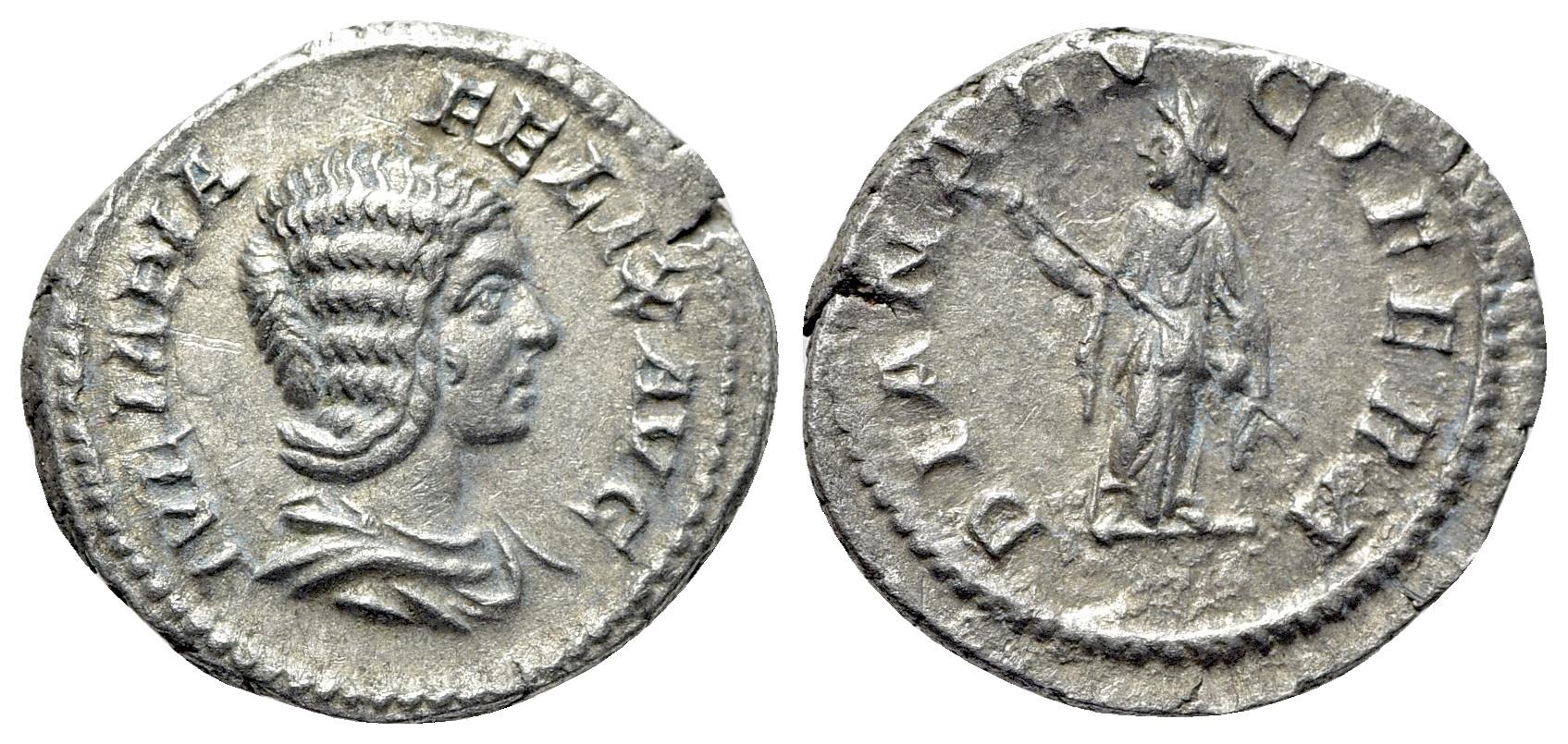 Julia Domna. AR Denarius. Draped bust. R/ Diana Lucifera | Roman ...