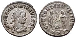 Ancient Coins - Maximianus Herculius (AD 286-305). Æ Antoninianus. Cyzicus. R/ CONCORDIA MILITVM