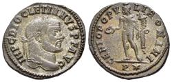 Ancient Coins - Diocletian (AD 284-305) BI Nummus - Follis. Ticinum circa 296-297.  R/ GENIO POPVLI ROMANI