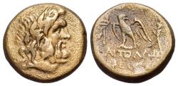 Ancient Coins - Lydia, Blaundus, c. 2nd-1st centuries BC. Æ. Apollonios, son of Theogenes, magistrate. R/ EAGLE