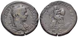 Ancient Coins - Geta (AD 209-211). Æ Sestertius. British Victory issue. Rome mint. Struck AD 210-211. R/ Victory seated